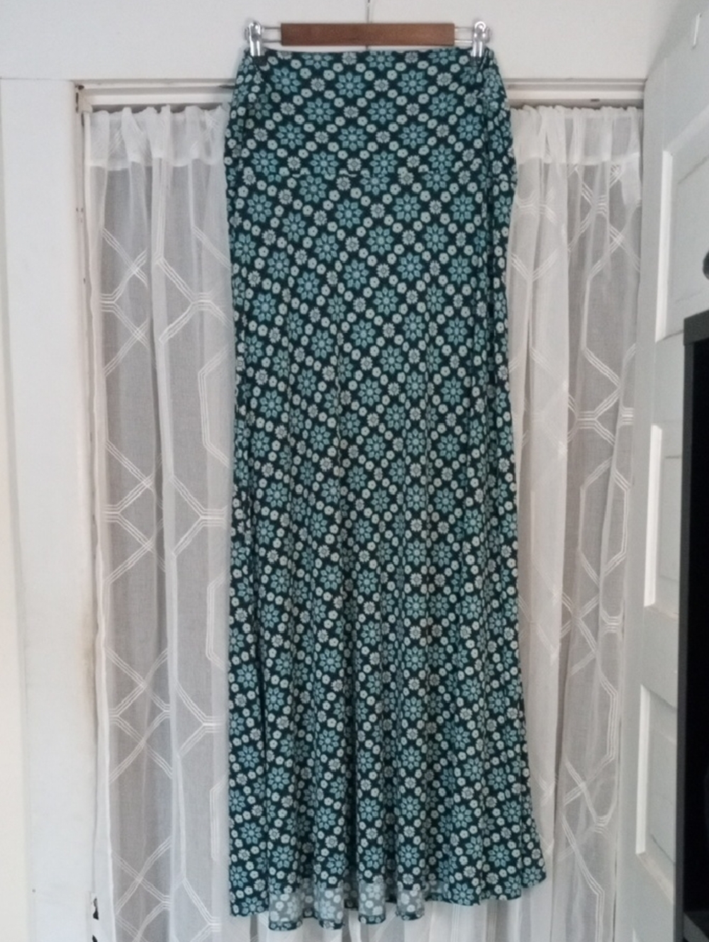 LuLaRoe Floral Navy & Teal Strapless Maxi Dress Size XL